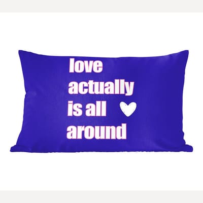 Sierkussens - Kussentjes Woonkamer - 50x30 cm - Tekst - Valentijn - Love - Blauw