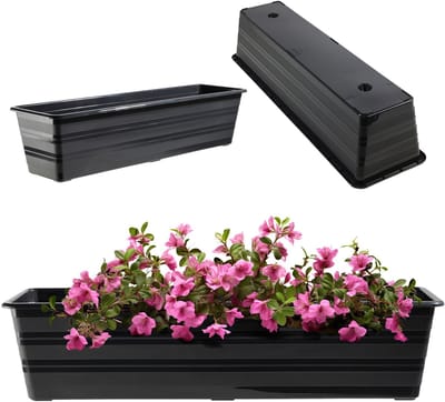 KADAX Wamat, 60 cm, balkonpot van kunststof, weerbestendige plantenbak, bloempot, balustrade voor bloemen, kruiden