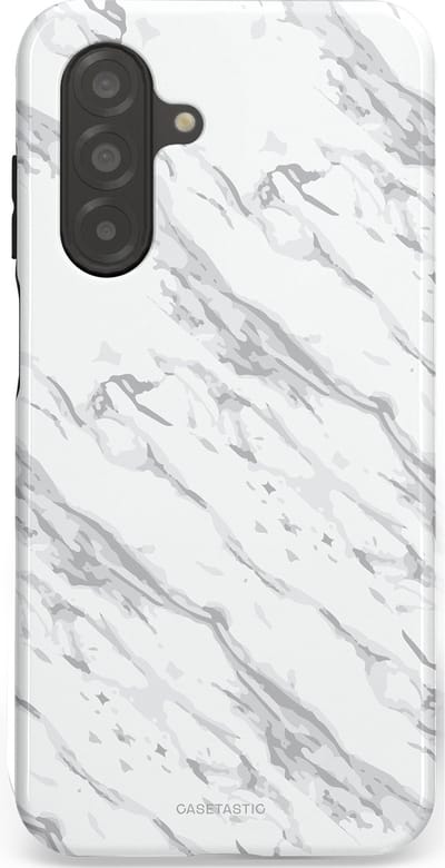 Casetastic hoesje geschikt voor Samsung Galaxy A26 - Dubbellaagse bescherming - Arctisch Marmer - Fashion Case - Wit Lichtgrijs