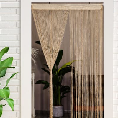 Kralengordijnen - deurgordijn - vliegengordijn - vliegengordijn kralen - Decoratieve gordijnen voor de entree - 100*200 cm - Polyester - Champagnekleur