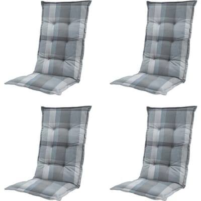 Madison - Tuinstoelkussen Hoge Rug Sya grey - Ca. 123x50 cm - Set van 4