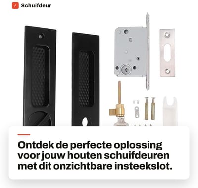 Dailygoods- Insteekslot Onzichtbaar - Schuifdeur Slot - Handgreepvergrendeling - Geschikt voor Linker/Rechterdeuren - Inclusief 2 Sleutels - Eenvoudige Installatie - Deurslot