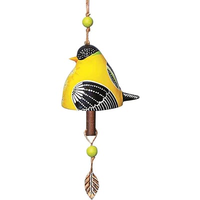 Schattige Vogel Belletjes Vogelbel Windgong Hangend Rustieke Windgong voor Muur Raam Deur Tuin Decoratie Vogel Hanger yellow