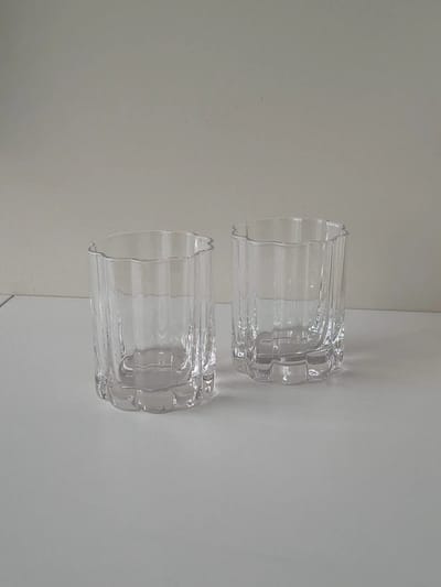 Luno drinkglas set van 2 flower mini 220 ml 6,5x9 cm bloemen design vaatwasserbestendig