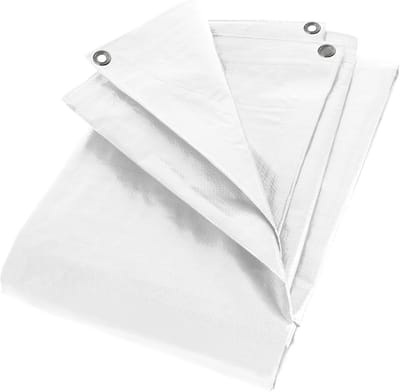Dekzeil Wit - Afdekzeil Beschermhoes - Alles Afdekken - 180g/m² Sterk Materiaal - 6 x 8 Meter - Wit