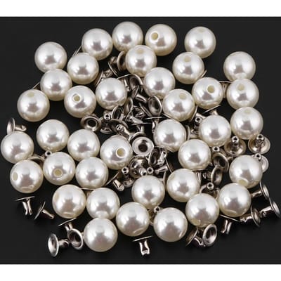 300 stuks 6mm 8mm 10mm 12mm Gemengde Maten Klinknagels Stud Knop Craft Tas Decoratie Wit gray