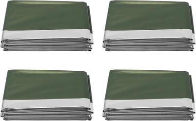 Nooddeken Set - Thermale Dekens - Outdoor Overleving - Houdt Lichaamswarmte - 4 Stuks - Groen