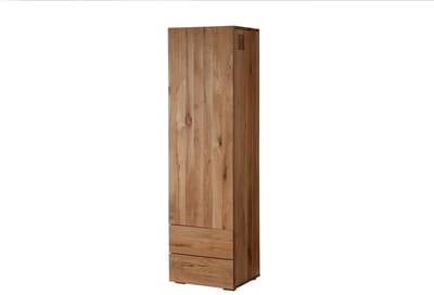 MASSIVMOEBEL24.DE wilde eik / moseik kast blank massief hout 50x43x180 cm (BxTxH) geolied gemonteerd FRANKFURT volledig massief #113