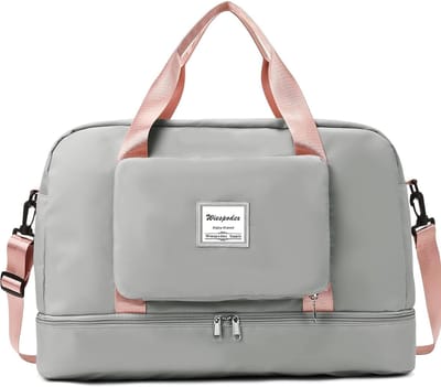 SnelShoppen - Ryanair Handbagage Vouwbare Reisbag 50x32x28.5cm, Duurzame Waterdichte Gymtas voor Mannen en Vrouwen met Schouderband - Grijs