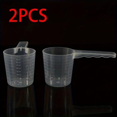 3 stuks transparante maatlepels van 100 ml met schaalverdeling voor huisdieren, plastic voerschepje voor honden, voerbakje voor huisdieren black