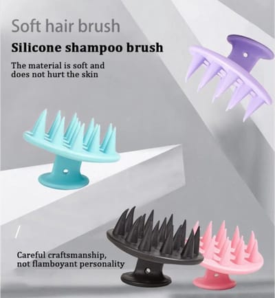 Zwart Siliconen Hoofdhuid Massage Kam Haar Wassen Kam Shampoo Borstel - Draagbare Haar Schoon Massage Borstel Douche Kam- Haarverzorging