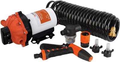 Waterdrukpomp Kit - Automatische Dompelpomp - Voor Boten - Zelfaanzuigend Droogloop - 5 GPM 12V - Zwart
