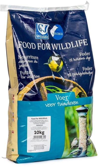 CJ Wildlife 10kg Zonnebloemkernen voor Vogels - Zonnepitten voor Vogels - Vogelvoer zonder Schillen - Rijk aan Olie & Energie - Tuinvogelvoer voor Voedertafel of Voedersilo - Niet Kiembaar