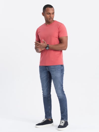 OMBRE T-shirt - Regular Fit - Katoen - Korte Mouw Koraal M