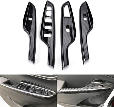 Dailygoods- Deco Sticker - Carbon Fiber Patroon - Interieur Beplating - 4 Stuks - Duurzaam - Sportieve Uiterlijk - Interieurdecoratie