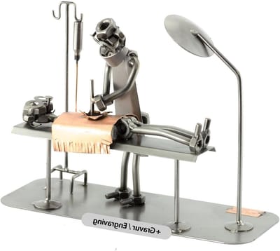 Schroevenmannetje met gravure - Metalen figuur Stalen beeld - Origineel cadeau - Handgemaakt in Duitsland - Niet gespecificeerd - Metallic