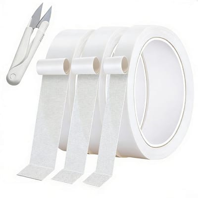 Dubbelzijdig geweven tape 1/2/3 cm x 10 m voor kleding, gordijnen en naaien, sterk en restvrij
