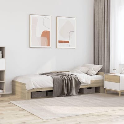 Bedframe 90x190 cm van Sonoma eikenhout - Enkele Houten Bedden