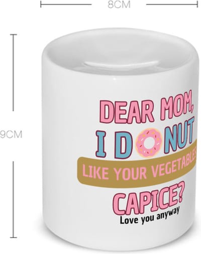 Akyol - dear mom i donut Spaarpot - Moeder - mama - verjaardagscadeau - verjaardag - cadeau voor mama - cadeau - kado - geschenk - gift - mama artikelen - moederdag - 350 ML inhoud