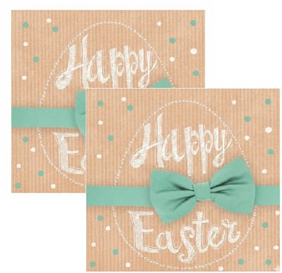 Ambiente Paas thema servetten - 40x - Happy Easter print - 33 x 33 cm - Pasen - feestservetten - Paasontbijt tafeldecoratie