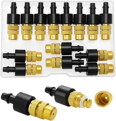 15 Stuks Verstelbare Messing Verneveling Spray, Koperen Verstuiving Mondstuk, Verstuivers Sproeiers, Sproeikoppen Nozzles voor Tuinbewatering Kaszaailingen Irrigatie