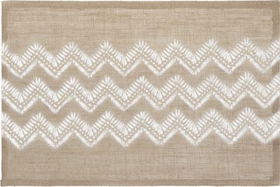 Rechthoekige placemat zigzag lijnen wit jute 45 x 30 cm - Tafel onderleggers