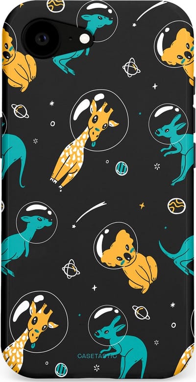 Casetastic Hoesje Geschikt voor Apple iPhone 16e Magsafe - Stijlvolle Beschermende Duo-layer Case - Donkere Ruimte Safari