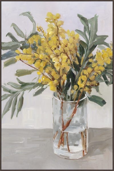 HomeBound by KY | Schilderij met frame vaas met bloemen | schilderij | 70x105x3,8cm