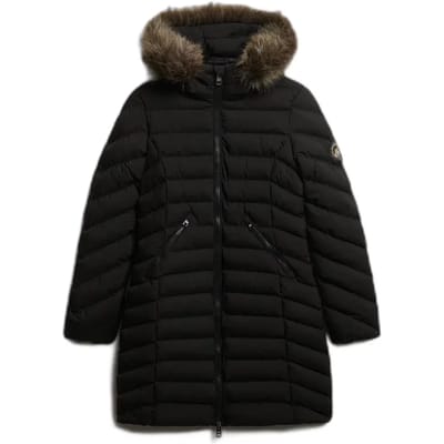 Superdry - Fuji Jas Met Capuchon En Imitatiebont - Dames - Gewatteerde jassen
