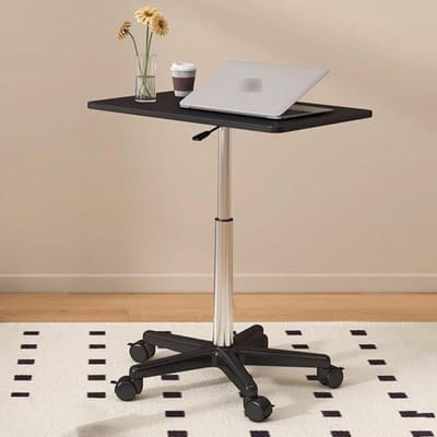 Verhoogbare Salontafel - Bedtafel Laptoptafel - Werken en Lezen - Met Wielen en Liftfunctie - 85-107 cm - Zwart