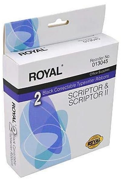 2 Zwarte Correctable Typewriter Ribbons voor Scriptor