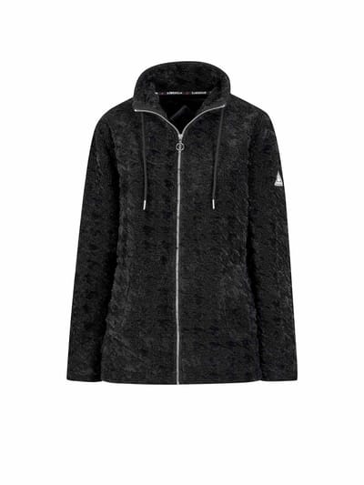BJØRNSON Samanta Coral Fleece Vest 4 Seizoenen Zigzag-motief Dames - Maat 36 - Zwart