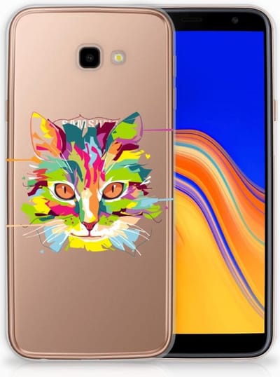 Samsung Galaxy J4 Plus (2018) Telefoonhoesje met Naam Cat Color