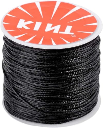 175m Waxed Cord Polyester Touw - Ronde Gevlochten Draad 0.45mm voor Sieraad Ontwerp en Macramé Creaties, Grijs