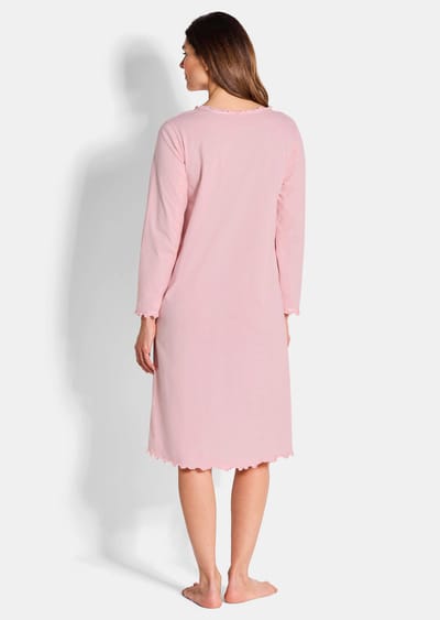 Twee nachthemden van puur katoen - rosé / gedess. - Gr. 38 van Goldner Fashion