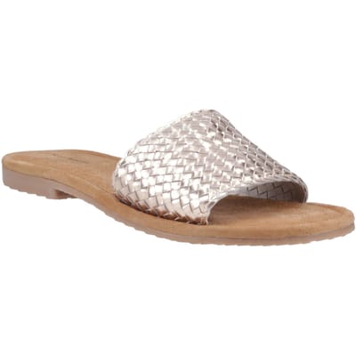 Hush Puppies Hetty Slide Leer Dames Bronzen Sandalen