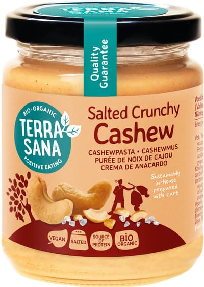 TerraSana Cashewpasta crunchy met himalayazout bio 250 Gram