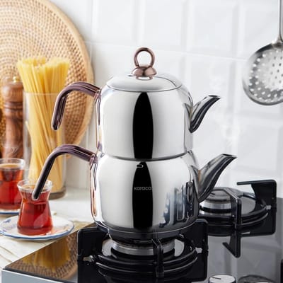 karaca Urban Midi - Roestvrijstalen Theepot met Roségouden Handvatten - 1950 ml