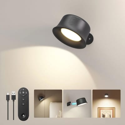 Draadloze Led-wandlamp met Afstandsbediening - 360° Draaibaar en Oplaadbaar voor Woonkamer en Slaapkamer