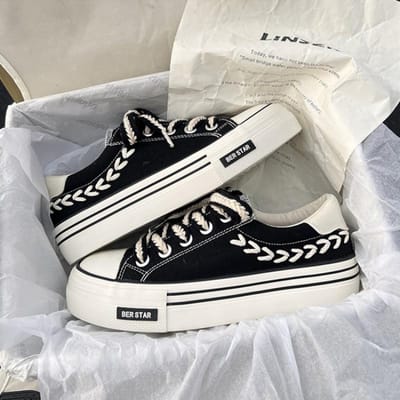 Dames Platform Canvas Schoenen Dames Dikke Zool Hoogte Verhogende Sneakers Voor jonge meisjes Outdoor trainers Vrouwelijk 40 gray