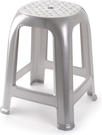 PlasticForte Keukentrapje - zilver - tot 100 kg - 46,5 x 37 cm - opstapje - krukje