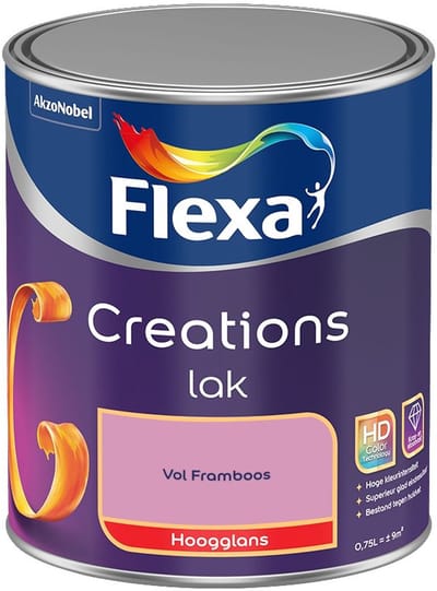 Flexa - Creations Lak Hoogglans - Vol Framboos - Mengverf - 750 Ml