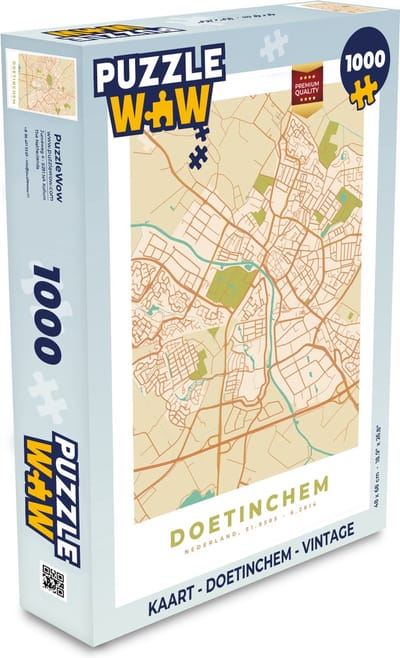 Puzzel Kaart - Doetinchem - Vintage - Legpuzzel - Puzzel 1000 stukjes volwassenen