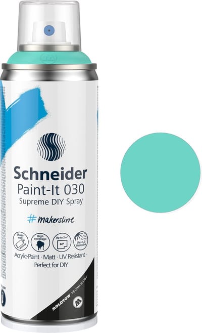 Schneider spuitbus verf - Paint-It 030 - DIY spuitverf - acrylverf - 200ml - turquoise - S-ML03050034