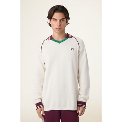 FILA Molinazzo Regular Knit Polo Sweater Egret size L | Sweaters Outlet | Men
