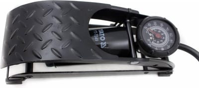 YATO Professionele Voetpomp - 1 Cilinder - Met Manometer tot 7 Bar - Inclusief Adapters - Robuuste Fietspomp & Autopomp - YT-7349