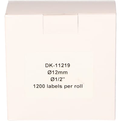 FLWR - Labelprinterrol / DK-11219 / 12x12mm / Wit - Geschikt voor Brother