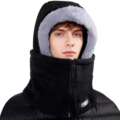 Dailygoods- Bivakmuts Winter - Warme Fleece Balaclava - Skimasker met Ritssluiting - Fietsmuts - Winddicht - Geschikt voor Heren/Dames