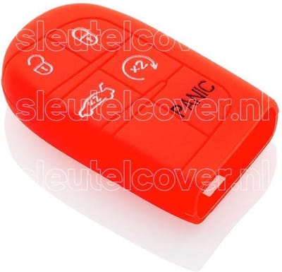 Autosleutel Hoesje geschikt voor Jeep - SleutelCover - Silicone Autosleutel Cover - Sleutelhoesje Rood