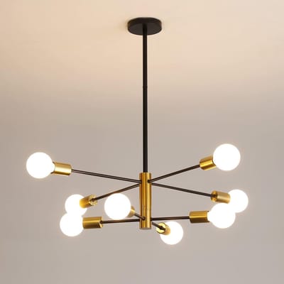 Haobosic Moderne Peervormige - Hanglamp - Zwart - 8-armig E27 Zonder Lichtbron - 73cm